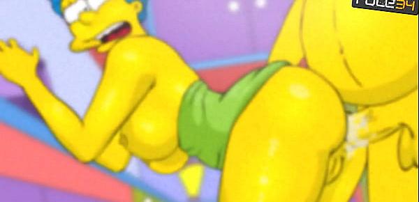  Simpsons porn cartoon Marge fucked ass creampie